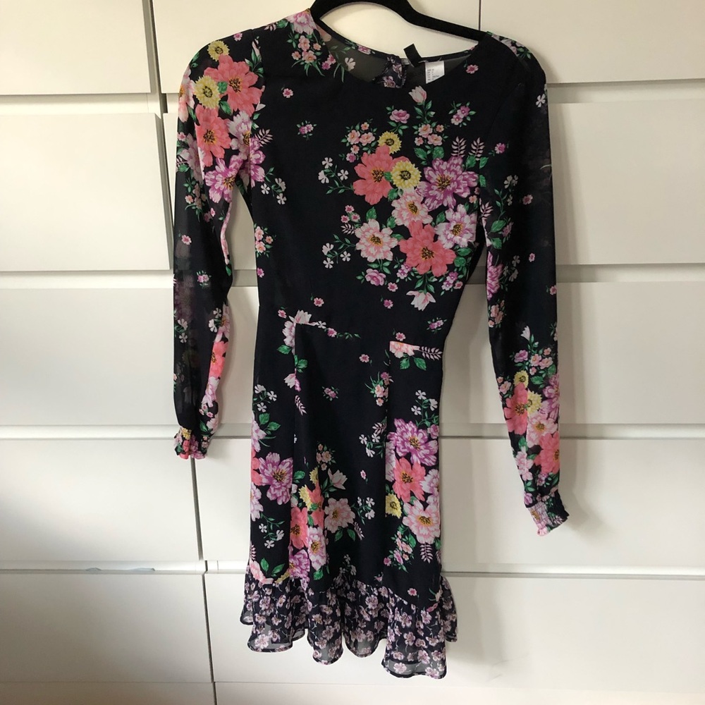 H&M floral long sleeves dress size 2 - Picture 2 of 4